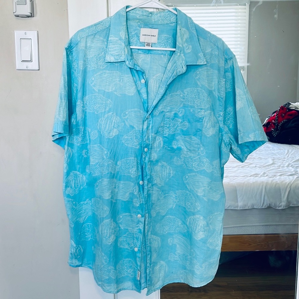 American Eagle Button-Down Hawaiian Shirt Size extra large